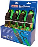 Faithfull FAITDRATSET4 Ratchet Tie Downs, 5 m x 25 mm, Multi