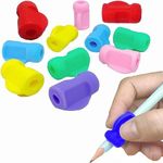 Jingleer 10pcs Pencil Grips for Children, Writing Aid Grip for Kids, Silicone Ergonomic Finger Handwriting Holder