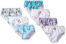 Disney Girls' Princess Ariel from The Little Mermaid 100% Combed Cotton Underwear Panties Sizes 2/3t, 4t, 4, 6 and 8, 7-pack Ariel, 6