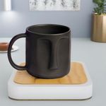 The Earth Store Black Visage Coffee Mug - 430ml Capacity, Microwave and Dishwasher Safe, Ceramic Coffee Mug Unique Face-Shaped Design for Every Occasion (Set of 1)