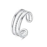 ORAZIO S925 Sterling Silver Toe Rings for Women White Gold Plated Arrow Infinity Vintage Celtic Knot Daisy Flower Stylish Toe Rings Adjustable Toe Band Rings Summer Beach Foot Jewelry Set