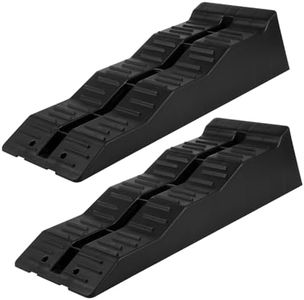 SWOOMEY 5 Ton Capacity Caravan Leveling Blocks and Rv Wheel Chocks, Two-piece Heavy-duty Ramps Triple-stage Design, for Workshop, Travel Trailers, and Atv