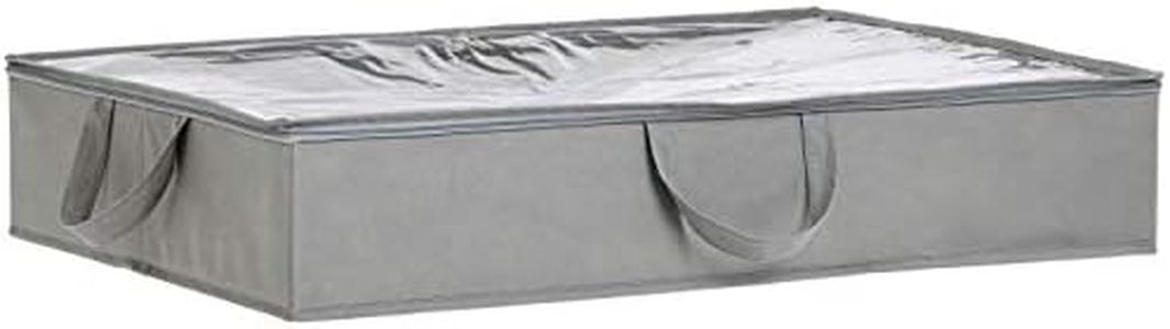 Amazon Basics Under Bed Fabric Storage Container Bags with Window and Handles - 2-Pack, 77 x 50 x 15 cm, Gray