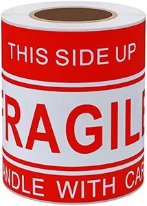 Hybsk This Side Up Fragile Stickers 4"*6" Handle with Care Shipping and Packing Warning Adhesive Labels 100 Per Roll (4x6 inch)