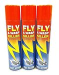 3 PCS FLY & WASP KILLER INSECTICIDE FAST ACTING PEST AEROSOL SPRAY 300ML