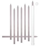 + HOM 8 Kebab 1" Wide Flat Skewers, Stainless Steel, No-Wood Handle, Koobideh Persian Kabob, Carrying Case