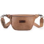 Wrangler Vintage Unisex Crossbody Sling Bag Lightweight Chest and Bum Bag for Women & Men Versatile Sling Bag - Sandy Beige WG82-194 KH