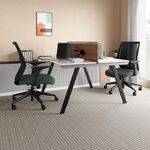 Interio by Godrej Curv Premium Mesh Wide Back Ergonomic Chair for Work from Home/Study | 1 Year Warranty | Height Adjustable Chair | Heavy Duty PP Base | DIY Installation (Set of 2, Earthstone)