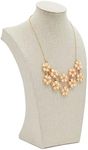 Juvale 12 Inch Linen Jewelry Display Bust, Necklace Mannequin Holder Stand for Retail Stores and Trade Shows (Beige)