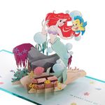 Hallmark Disney The Little Mermaid, 3D & Pop-Up Card, Any Occasion, Birthday, Daughter, Sister, Granddaughter, Ariel, Underwater Theme, Blue