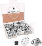 BEADNOVA 50PCS Butterfly Clutch Metal Pin Backs Pin Backings for Lapel Pins Pin Clips (Silver, 50 pcs)