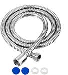 1.75m(69") Shower Hose Stainless Steel Universal Replacement Shower Pipe Chrome Anti-Kink with 2 Washers