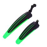 JENPECH Bike Mudguard - 1 Pair Stylish MTB Bicycle Front Rear Mudguard Mountain Bike Plastic Fenders Set - Portable Bike Fender Mudflap for MTB,Mountain Road Bike, City Bike Black Green