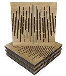 Sound Absorption-Diffuse Acoustic Panel | 50x50x5cm | Absorption - Diffusion - Reflection - Soundproofing - Insulation | Wood Perforated laminated: (x4 WAVE, Oak)