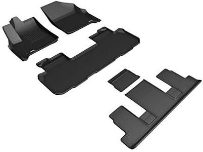 3D MAXpider All-Weather Floor Mats for Chevrolet Traverse 2018 2019 2020 (with 2nd Row Bucket seat) Custom Fit Car Floor Liners, Kagu Series (1st 2nd & 3rd Row, Black)
