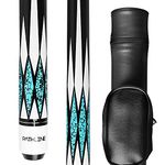 Pathline Pool Cue Kit - 58 inch Canadian Maple Billiard Pool Stick and Hard Black Case (Blue 20oz)