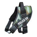 UK Pets K9 Police Dog Harness, Chest Body Belt for Dogs, Camouflage Choke Free Double Padded Vest Wit Adjustable Neck and Chest Dog Standard Harness (Small)