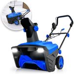 GYMAX Snow Blower, 20” Corded Walk-Behind Snow Blower with 15 AMP Motor, 30 FT Throwing Distance, Directional Chute & Dual LED Lights, Electric Snow Thrower Shovel for Driveways, Sidewalk (Blue 20")