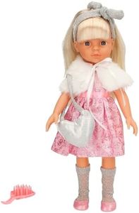 ColorBaby Muñeca Mara, 32 cm, Articulada, Peine Incluido, Bolso en Forma de corazón, Diadema con Lazo, Muñecas realistas, Juguetes niños 3 años, Regalos Navidad Infantiles, 47446