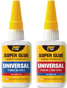 Super Glue Liquid Clear CA Glue, Cyanoacrylate Adhesive for Shoe Repair Ceramic Plastic Leather Glass Model Metal Wood Pottery Aquarium Fletching Porcelain, Thin and Thick Instant Bonding Waterproof