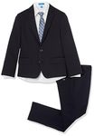 Haggar Boys' 4-Piece Suit, Dress Shirt & Tie Set, Navy/White