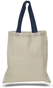Set of 15- Cheap Cotton Tote Bags with Color Handles