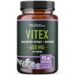 Vitex Agnus Castus Supplement for Women | 600mg Per Serving | 90 Capsules, 3-Month Supply | Chasteberry Extract Support for Hormone Balance, Menopause, PMS | Formulated Gluten-Free, Vegetarian