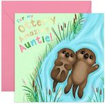 Central 23 - Happy Birthday Card for Auntie - 'Otterly Amazing Auntie' - Cute Animal Card for Her - Comes with Fun Stickers