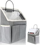 Wall Hanging Storage Bags for Organizing, Wall Hanging Organizer Bags with Pockets, Wall Organizer Storage Wall Hanging Organizer Basket for Dorm Kitchen Bathroom Bedroom Office Room RV Camper Gray