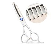 MISSUM 6.5" Professional Texturizing Scissors, Hair Thinning Shears for Precise Texturizing - Removes 50% Less Hair vs Standard, Japanese Stainless Steel Cutting Teeth Shears