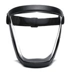 PURCHASE ZONE® Hd Anti-Fog Full Face Shield Upgraded, Impact & Wind Resistant Cycling Mask with Adjustable Fit, Transparent Protection for Outdoor & Kitchen Use, Heat & Blue Light Blocking [ Black ]