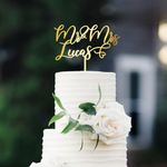 Party to Be Personalized Wedding Cake Topper in Wood or Acrylic Custom Mr & Mrs Last Name Cake Topper Cake Decoration (Design 03)