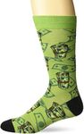 K. Bell Socks mens Play on Words Novelty Crew Casual Sock, Money (Green), 10-Jun US