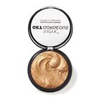 Technic Get Gorgeous Highlighting Powder - Pressed Shimmer Face Makeup Compact for a Golden Glow. Shade: 24CT Gold