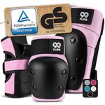 99FLIPS Skate pads adult - Knee and Elbow Pads incl. Wrist Guards - Elbow knee pads for Skateboard, Scooter and Inline Skating - Size L in Pink - skating pads skateboard pads