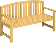 Outsunny 4.7Ft Garden Bench, 2 Seater Outdoor Patio Seat with Slatted Design for Park, Yard, Indoor, Orange