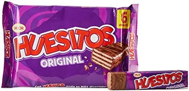 Huesitos Original - Crujientes Barritas de Barquillo cubierto de Chocolate con Leche y con Relleno de Cacao (36%). Snack ideal para llevar - 6 x 20 Gramos