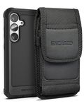 Encased 2-in-1 Belt Pouch with Case Designed for Samsung Galaxy S24 (2024) Full Body Protective Case with Screen Protector & Holster Clip Phone Holder (Black)