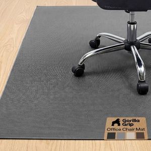 GORILLA GRIP Office Chair Mat for Hard Floors, Under Desk Rug, 46x34 Gray