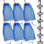 Milkary Crab Trap Bait Bags, 6Pcs Sports Style Crab Mesh Traps with Rubber Locker for Crawfish, Shrimp, Fish