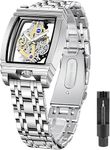 Analog Silver Square Luxury Stylist Chain Chronograph Man Watch