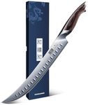 HOSHANHO Carving Slicing Knife, 10 Inch Japanese High Carbon Steel Brisket Knife with Ergonomic Pakkawood Handle, Razor Sharp Curved Butcher Breaking Knives for Meat Cutting