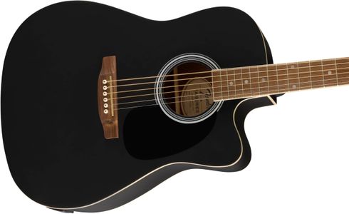 Fender FA-25CE Acoustic Guitar, Black – Cutaway Electric
