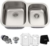 Kraus KBU24 32 inch Undermount 60/40 Double Bowl 16 Gauge Stainless Steel Kitchen Sink