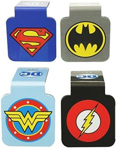 Ata-Boy Justice League Bookmark, Logo Magnetic Bookmarks (4 Set) DC Comics Gifts & Merchandise