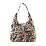 Signare Tapestry Hobo Shoulder Bag Slough Purse for Women with Garden Design (Morning Garden, HOBO-MGD)