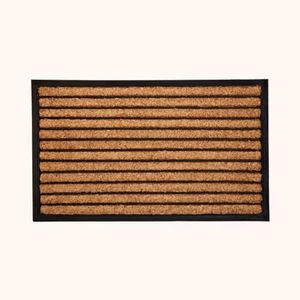 Rubber Bordered Coir Doormat Stripes | Welcome Mat | Entry Mat | (60 cm x 90 cm)