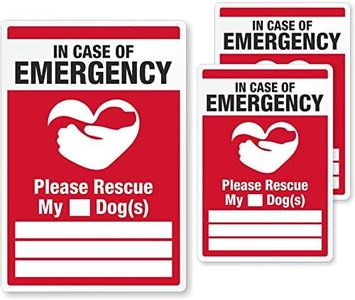 SmartSign “in Case of Emergency Please Rescue My Dogs Pet Rescue Decal Set | Two 2.75" x 4" & One 3.75" x 5.5" Engineer Grade Reflective Adhesive Labels, Made in USA