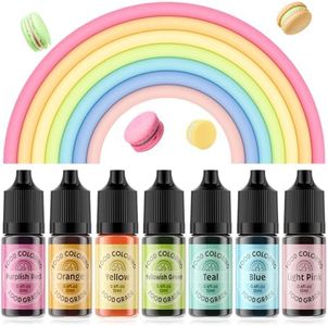 Food Coloring for Cake Decorating Macaron Edible Food Dye for Baking Royal Icing Cookie Supplies Gluten Free 7x12ml Food Grade Liquid Food Coloring Kits, 0.4 Fl. Oz/Bottles