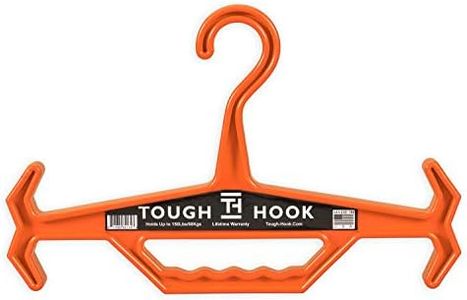 Tough Hook Original Heavy Duty Hanger, Anti-Slip Tactical Hanger for Police Gear, Scuba Gear, and Diving BCD, 200 lb Capacity Wetsuit Hanger, Made in USA, Orange 1-Pack